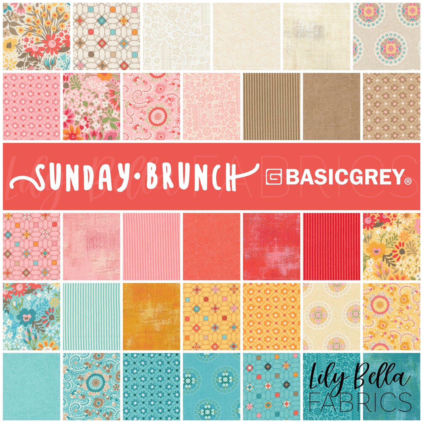 Sunday Brunch Jelly Roll (40 pcs) by BasicGrey for Moda