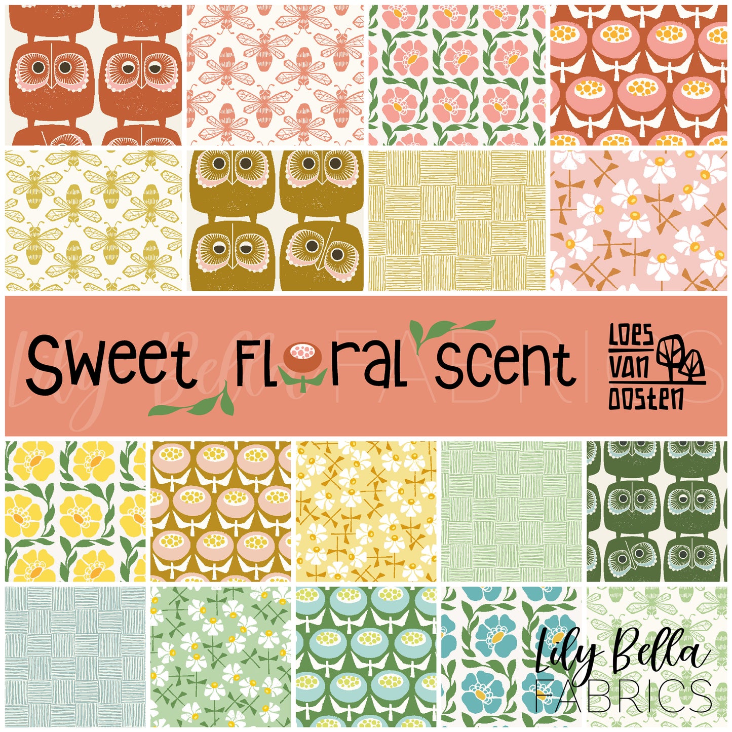 Sweet Floral Scent Fat Quarter Bundle (18 pcs) by Loes Van Oosten for Cotton + Steel