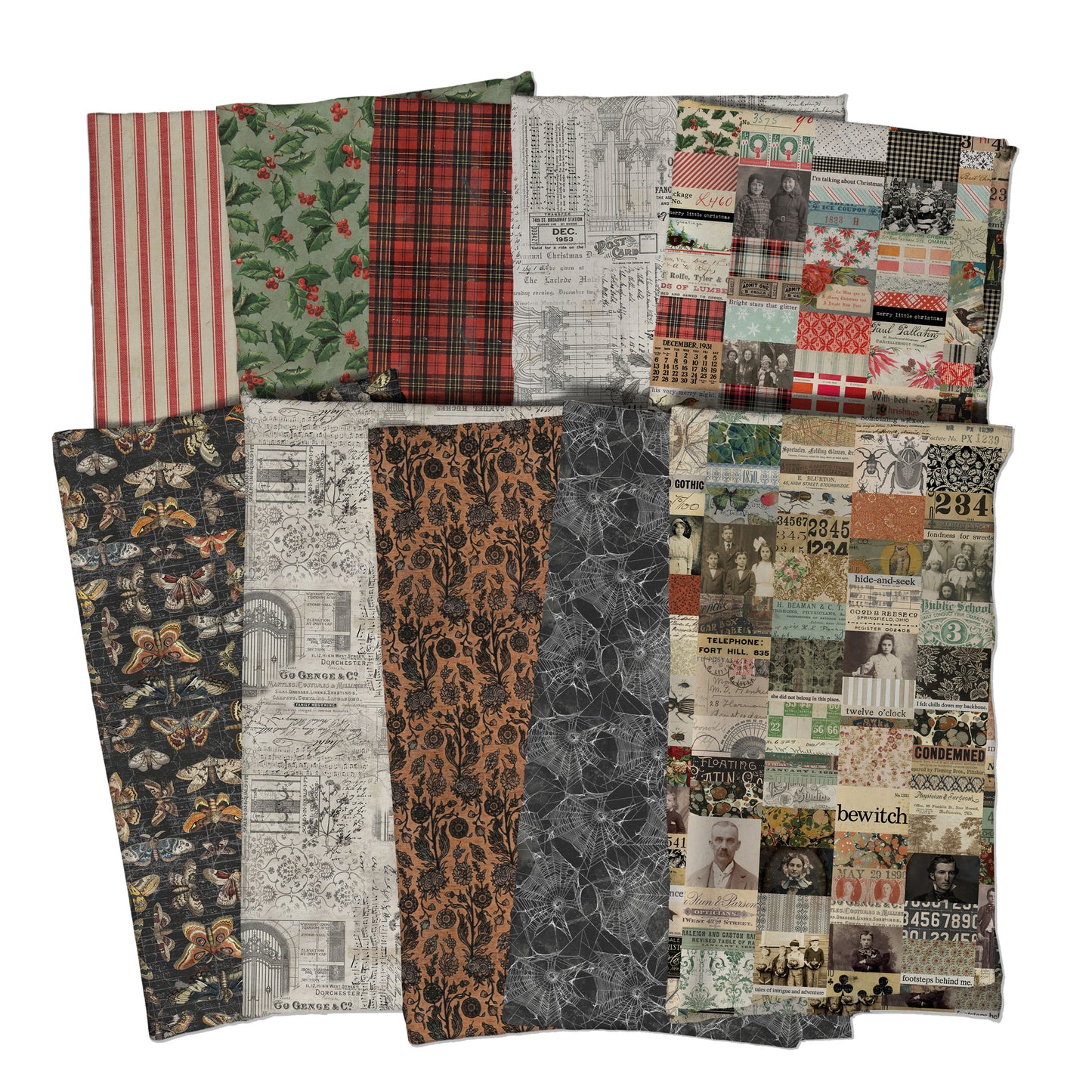 Eclectic Elements Palette: Seasonal Fat Eighth Bundle (10 pcs) by Tim Holtz for FreeSpirit