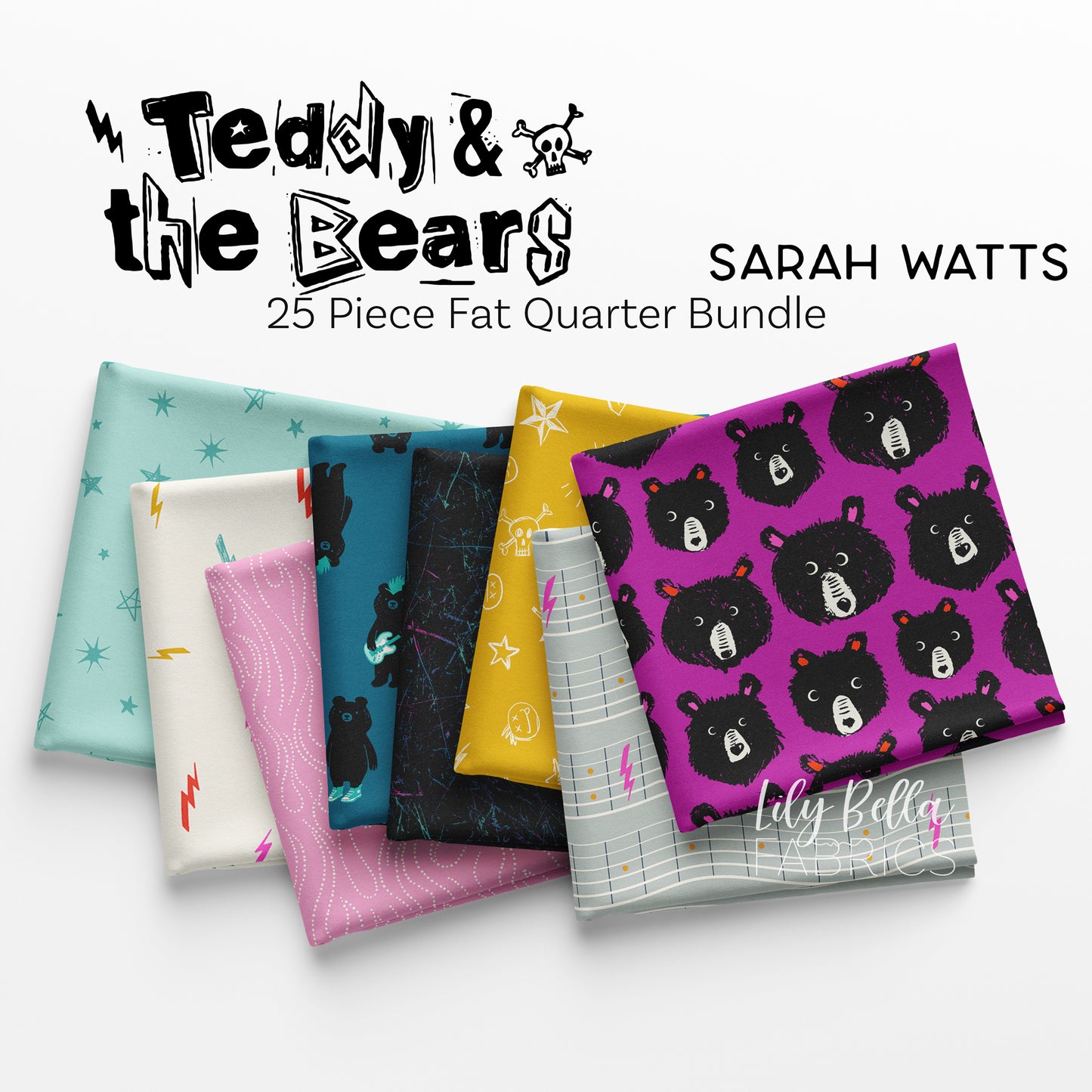 Teddy and The Bears Fat Quarter Bundle (25 pcs) by Sarah Watts for Ruby Star Society