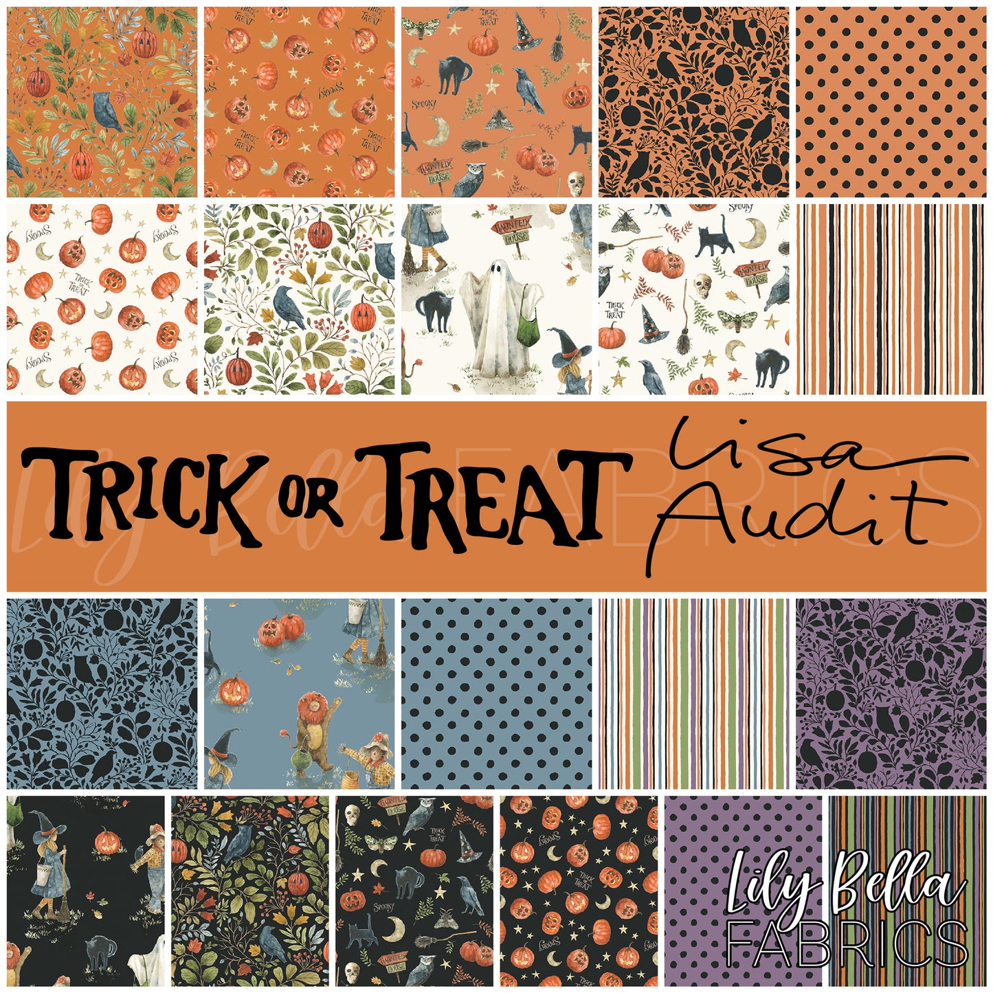 Trick or Treat Fat Quarter Bundle (21 pcs) by Lisa Audit for Riley Blake Designs