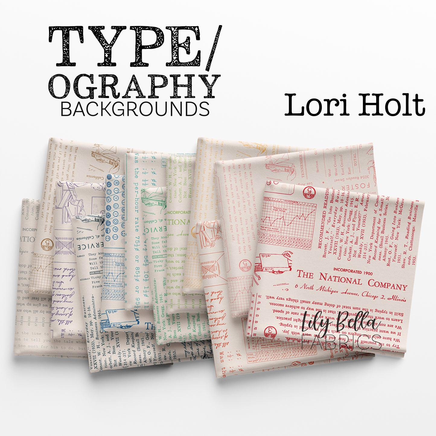 TYPE/ography Backgrounds Rolie Polie (40 pcs) by Lori Holt for Riley Blake Designs
