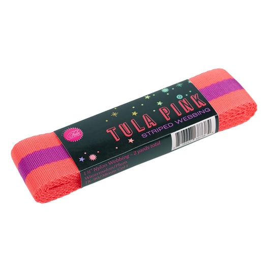 Watermelon Plum Nylon Webbing by Tula Pink for Renaissance Ribbons (TK9038 01 2YD)