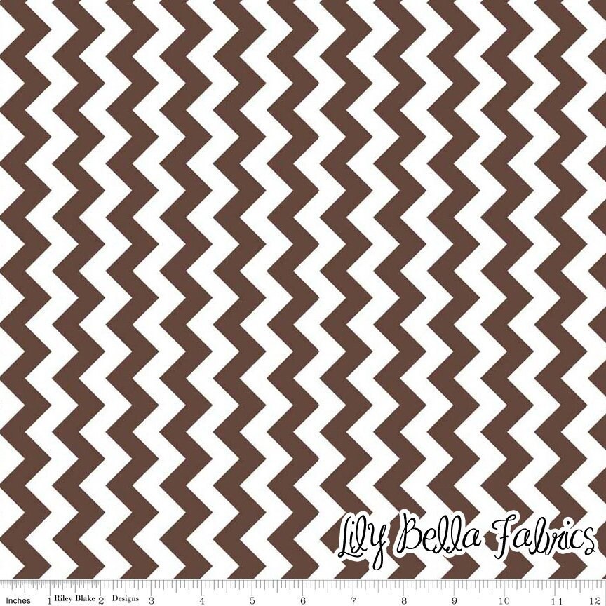 Small Chevron in Brown - 1/2 Yard - Chevron Cottons by The RBD Designers for Riley Blake