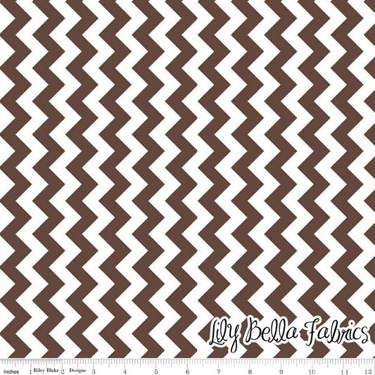 Small Chevron in Brown - 1/2 Yard - Chevron Cottons by The RBD Designers for Riley Blake