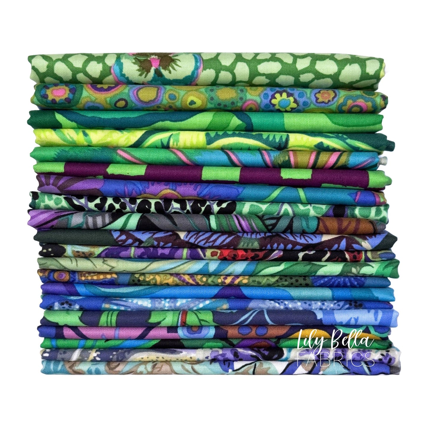 Cool - August 2024 Fat Eighth Bundle (20 pcs) by Kaffe Fassett Collective for FreeSpirit