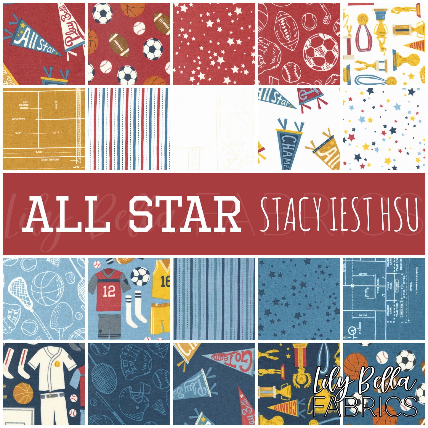 All Star Fabric Collection by Stacy Iest Hsu for Moda at Lily Bella Fabrics