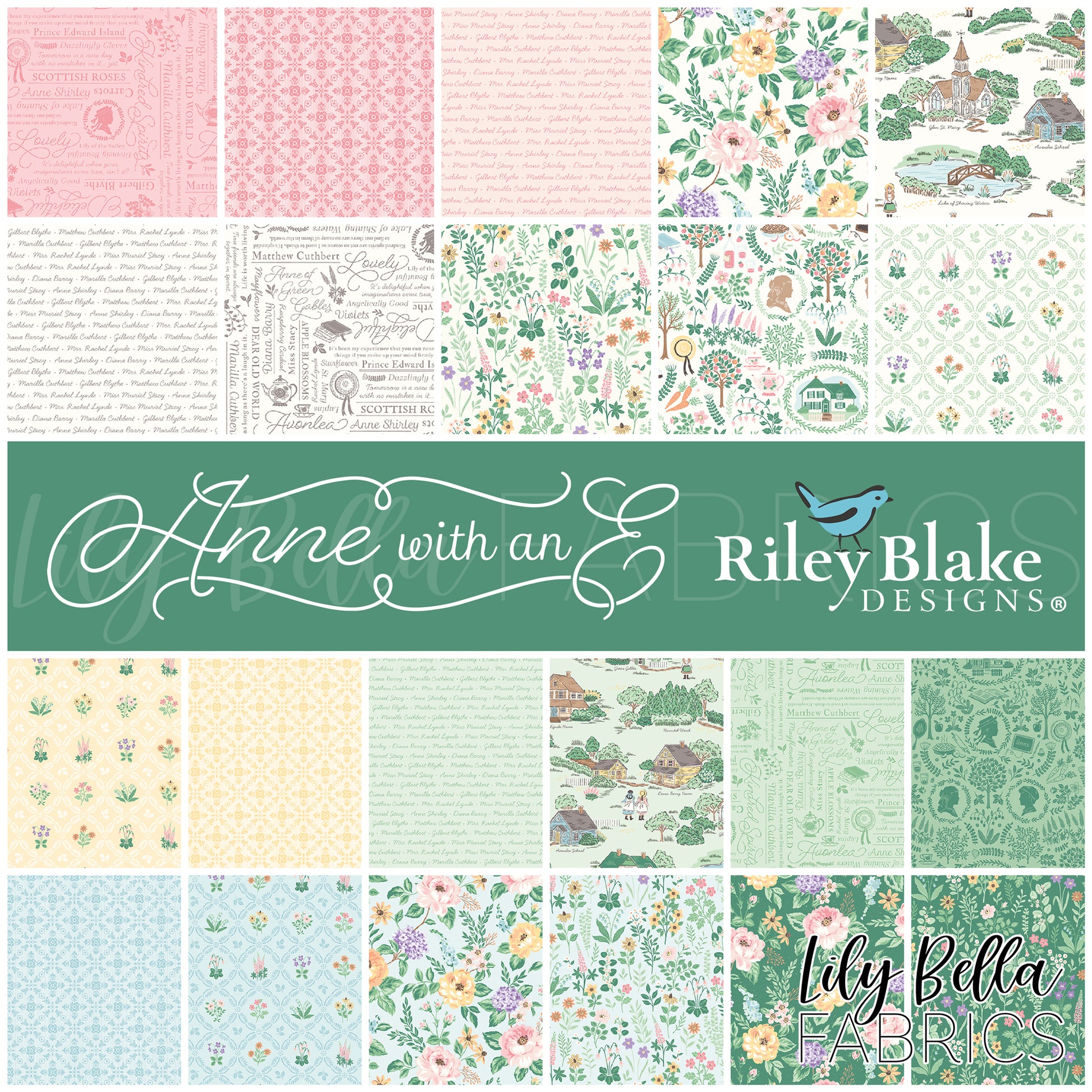 Anne with an E Fabric Collection by Riley Blake Designs at Lily Bella Fabrics