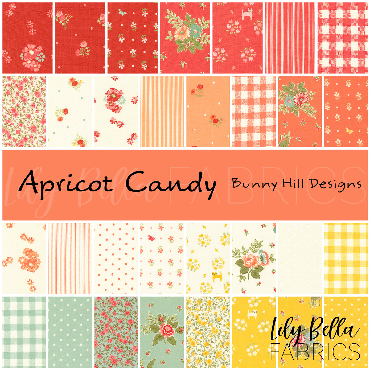 Apricot Candy Fabric Collection by Bunny Hill Designs for Moda at Lily Bella Fabrics