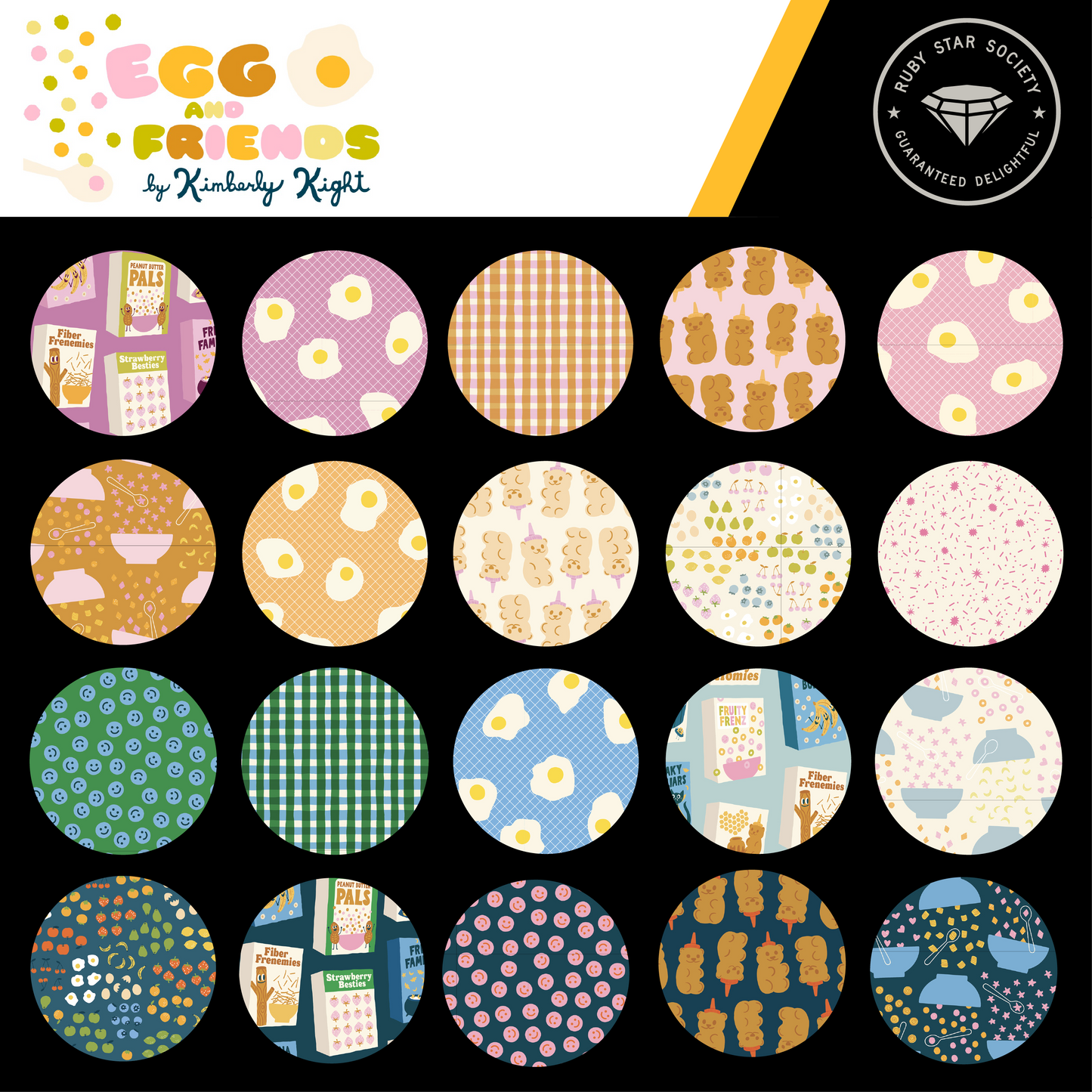 Egg and Friends Layer Cake (42 pcs) by Kimberly Kight for Ruby Star Society