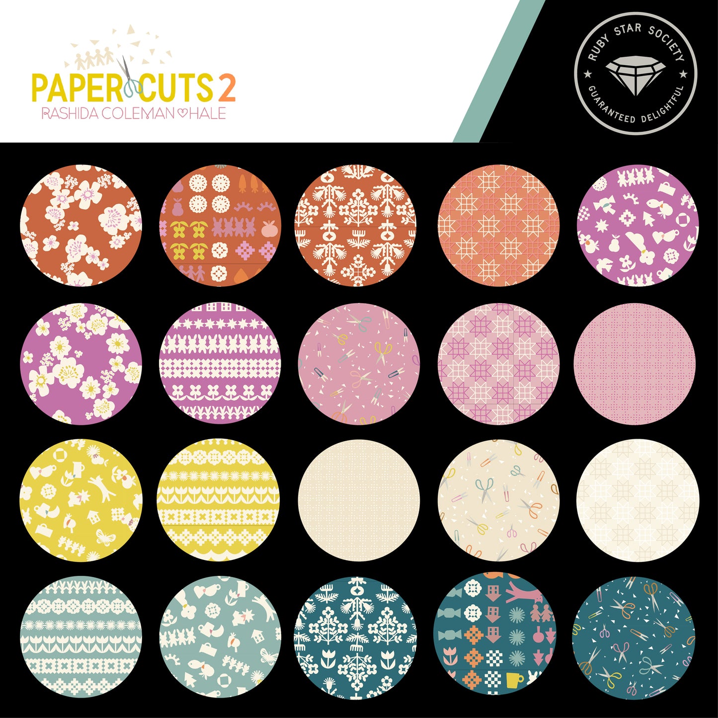 Paper Cuts 2 Jelly Roll (40 pcs) by Rashida Coleman-Hale for Ruby Star Society