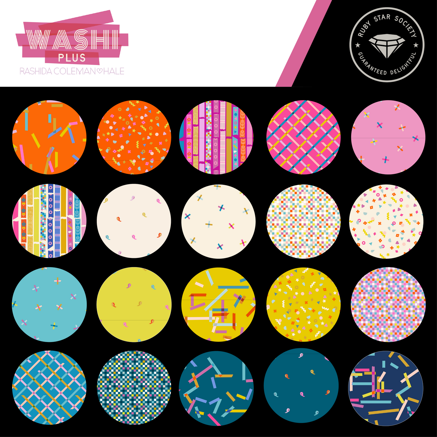 Washi Plus Fat Quarter Bundle (23 pcs) by Rashida Coleman-Hale for Ruby Star Society