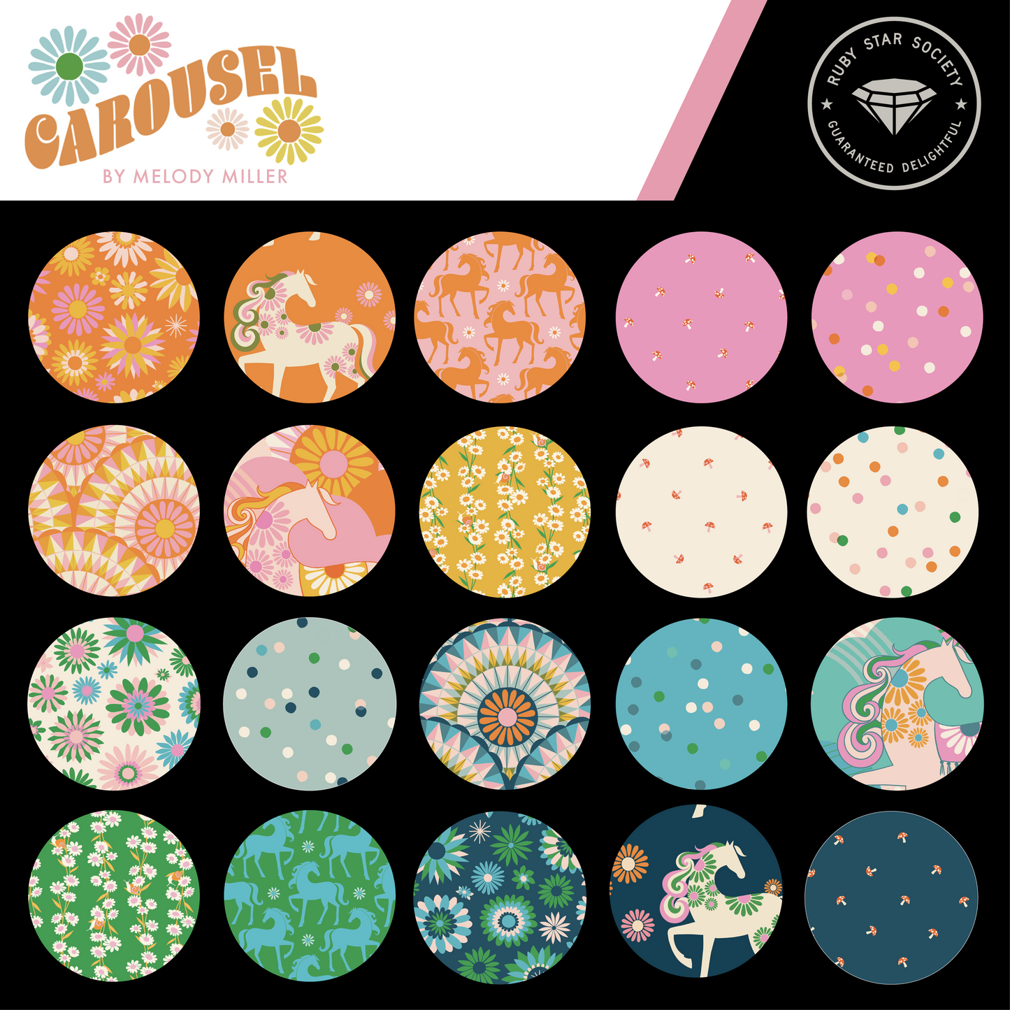 Carousel Fat Quarter Bundle (23 pcs) by Melody Miller for Ruby Star Society