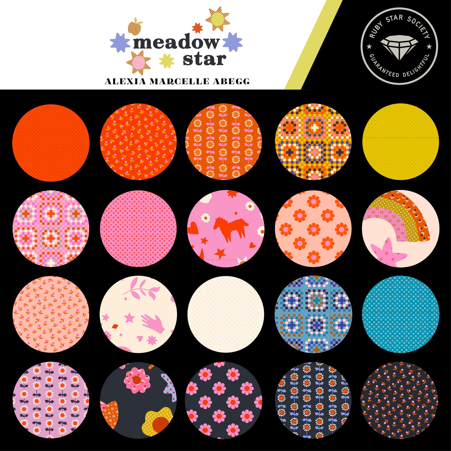 Meadow Star Jelly Roll (40 pcs) by Alexia Marcelle Abegg for Ruby Star Society