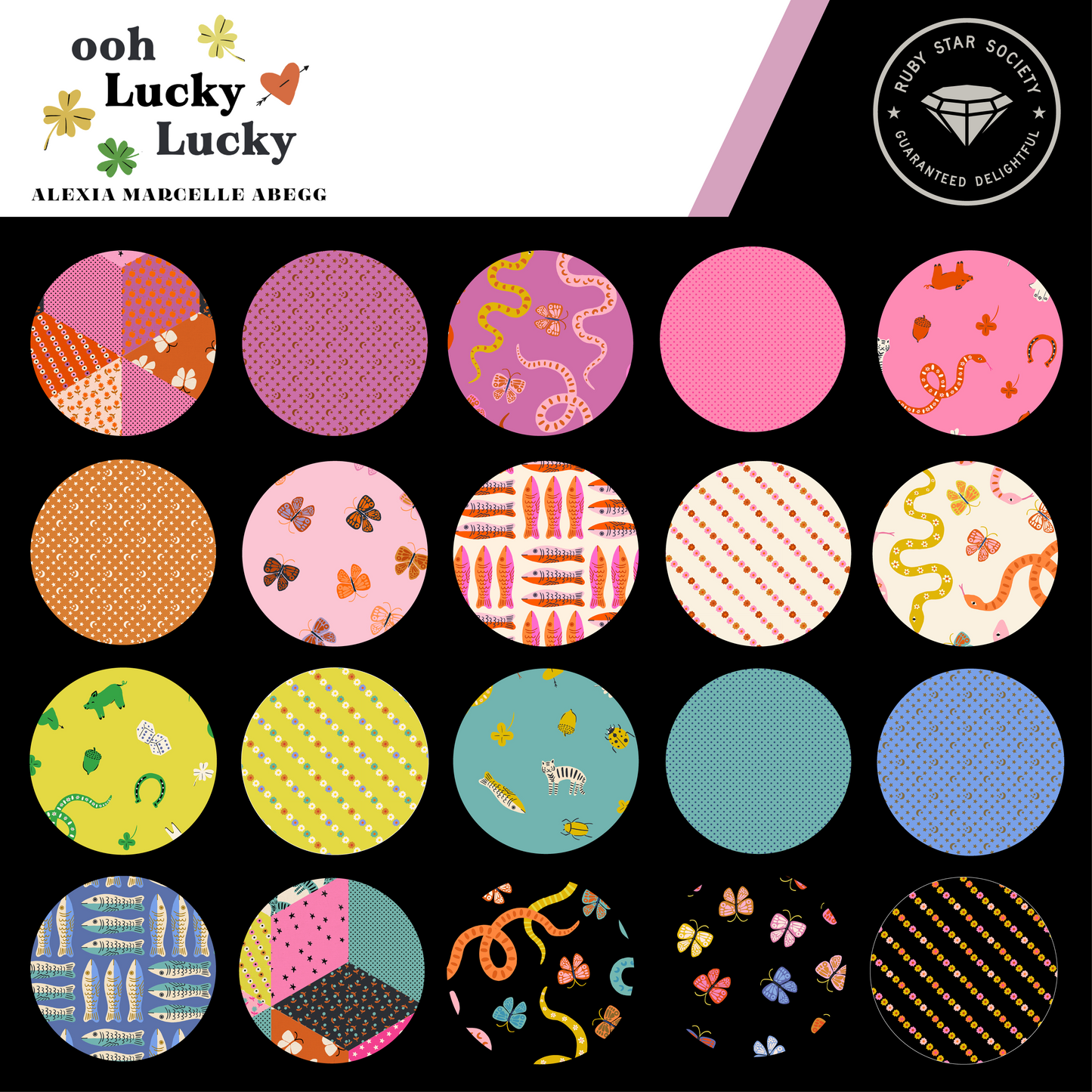 Ooh Lucky Lucky Fat Quarter Bundle (26 pcs) by Alexia Marcelle Abegg for Ruby Star Society