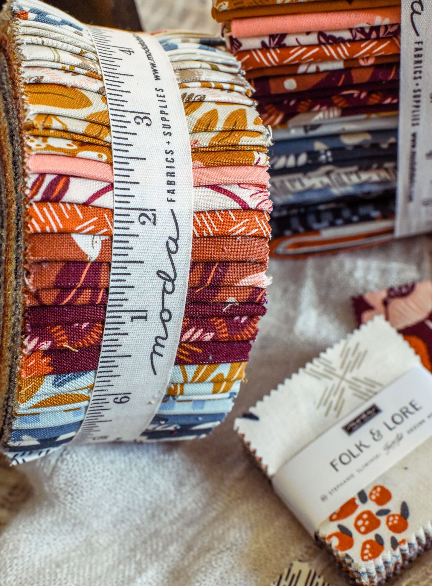 Folk and Lore Jelly Roll (40 pcs) by Fancy That Design House and Co. for Moda