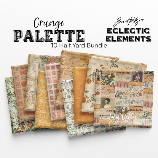 Eclectic Elements Palette: Orange Half Yard Bundle (10 pcs) by Tim Holtz for FreeSpirit