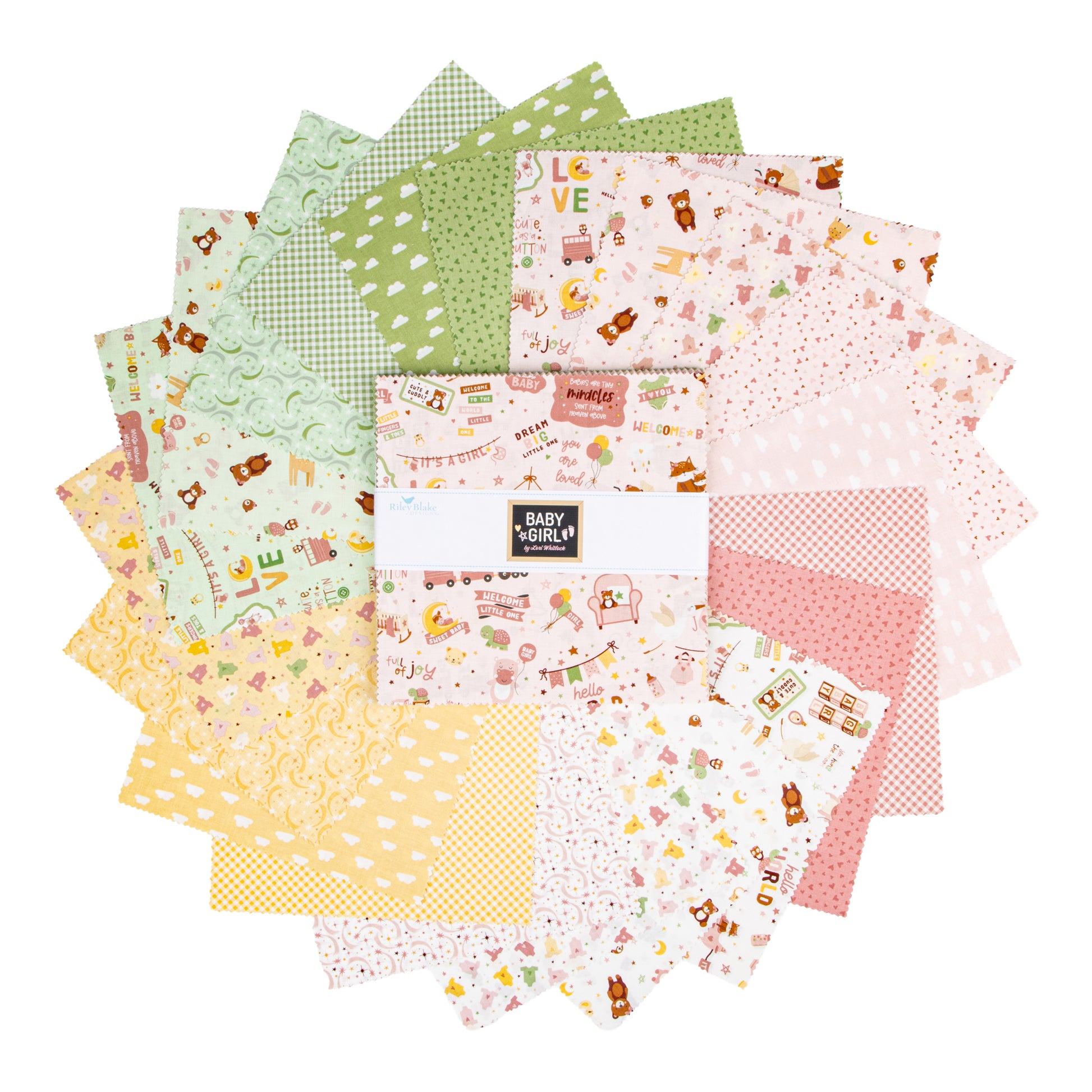 Baby Girl 10 Inch Stacker (42 pieces) by Lori Whitlock for Riley Blake Designs (10-16770-42)