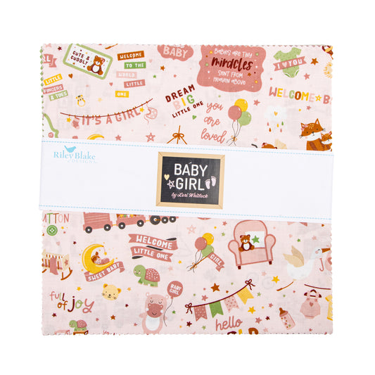 Baby Girl 10 Inch Stacker (42 pieces) by Lori Whitlock for Riley Blake Designs (10-16770-42)