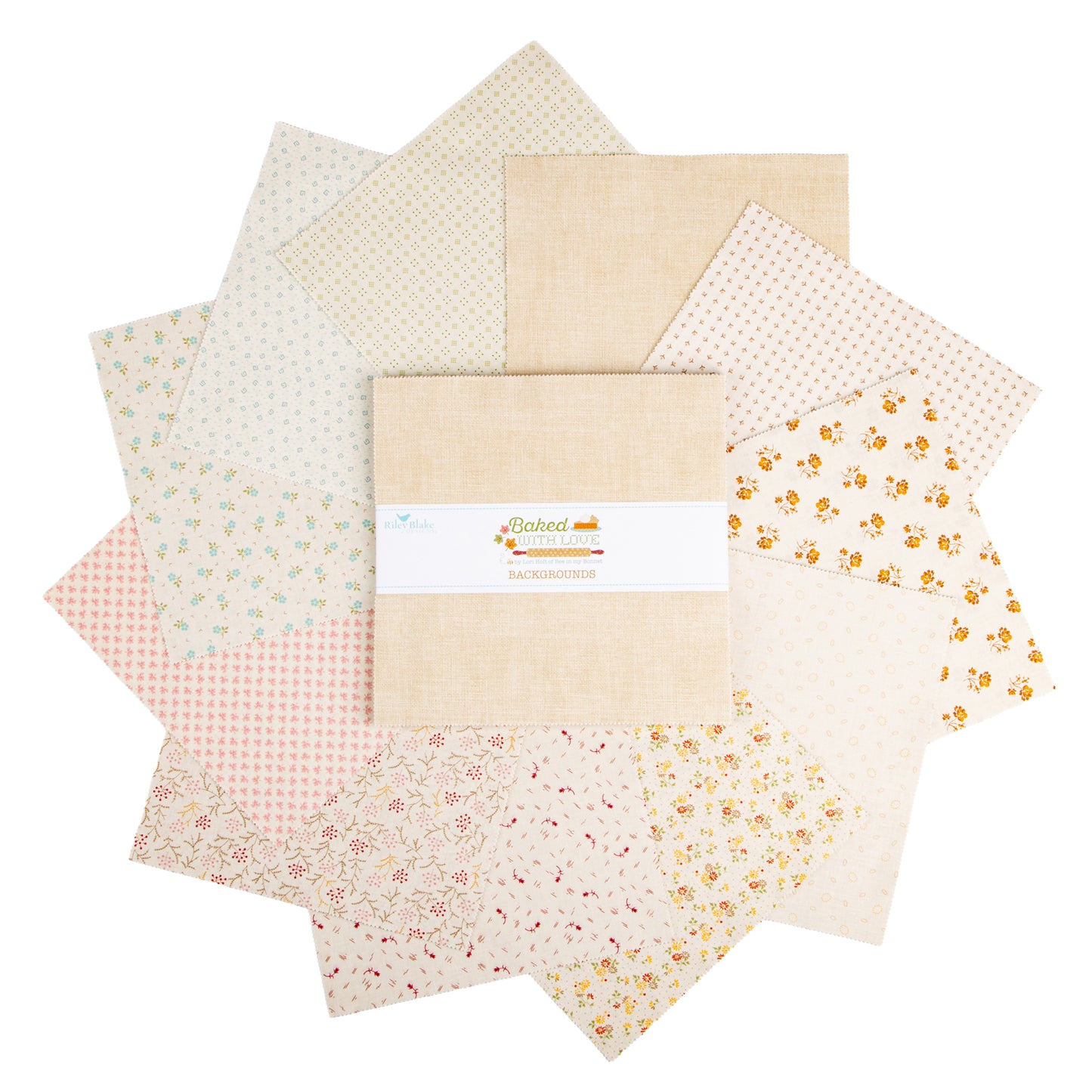 Baked with Love Backgrounds 10 Inch Stacker (42 pieces) by Lori Holt for Riley Blake Designs (10-17780B-42)