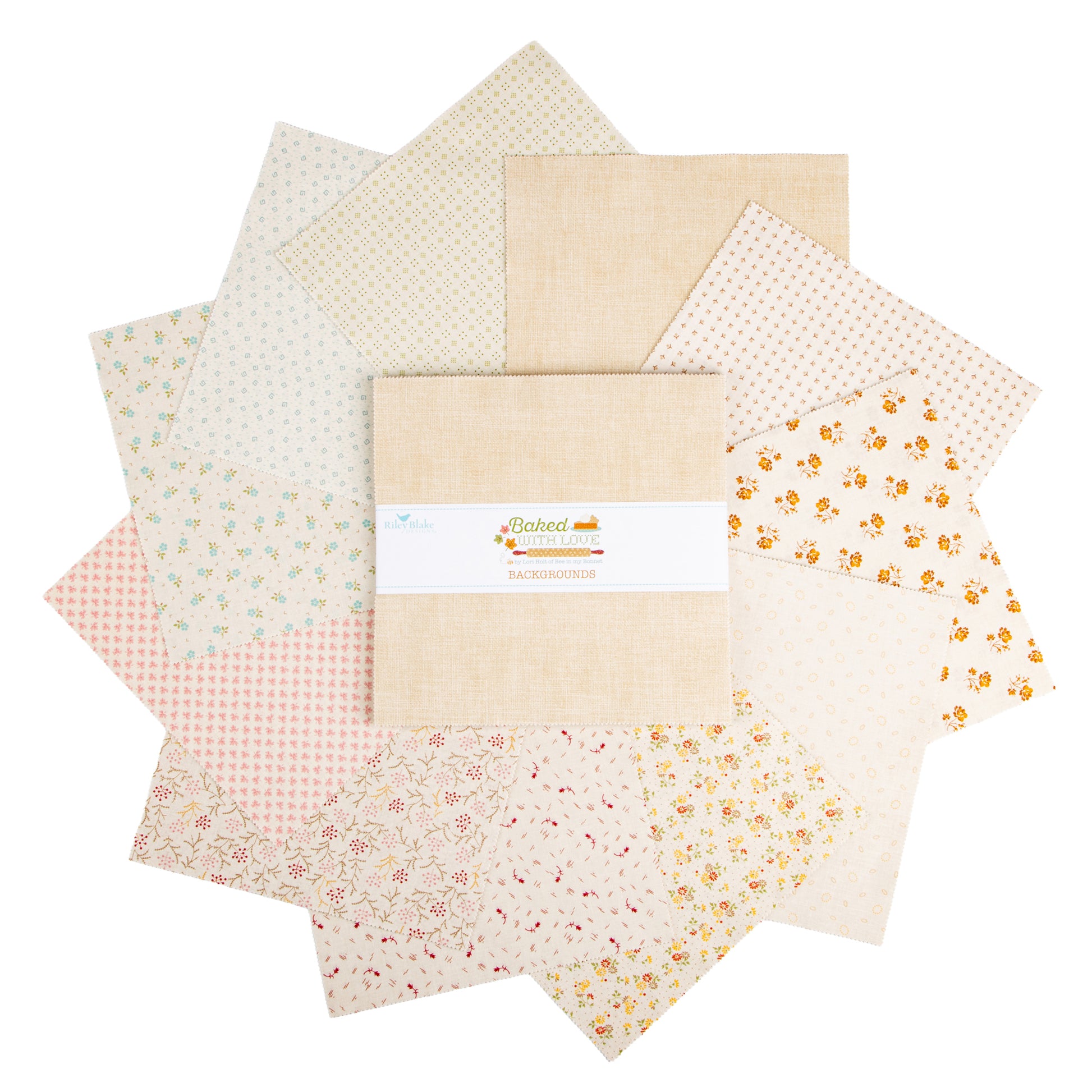 Baked with Love Backgrounds 10 Inch Stacker (42 pieces) by Lori Holt for Riley Blake Designs (10-17780B-42)