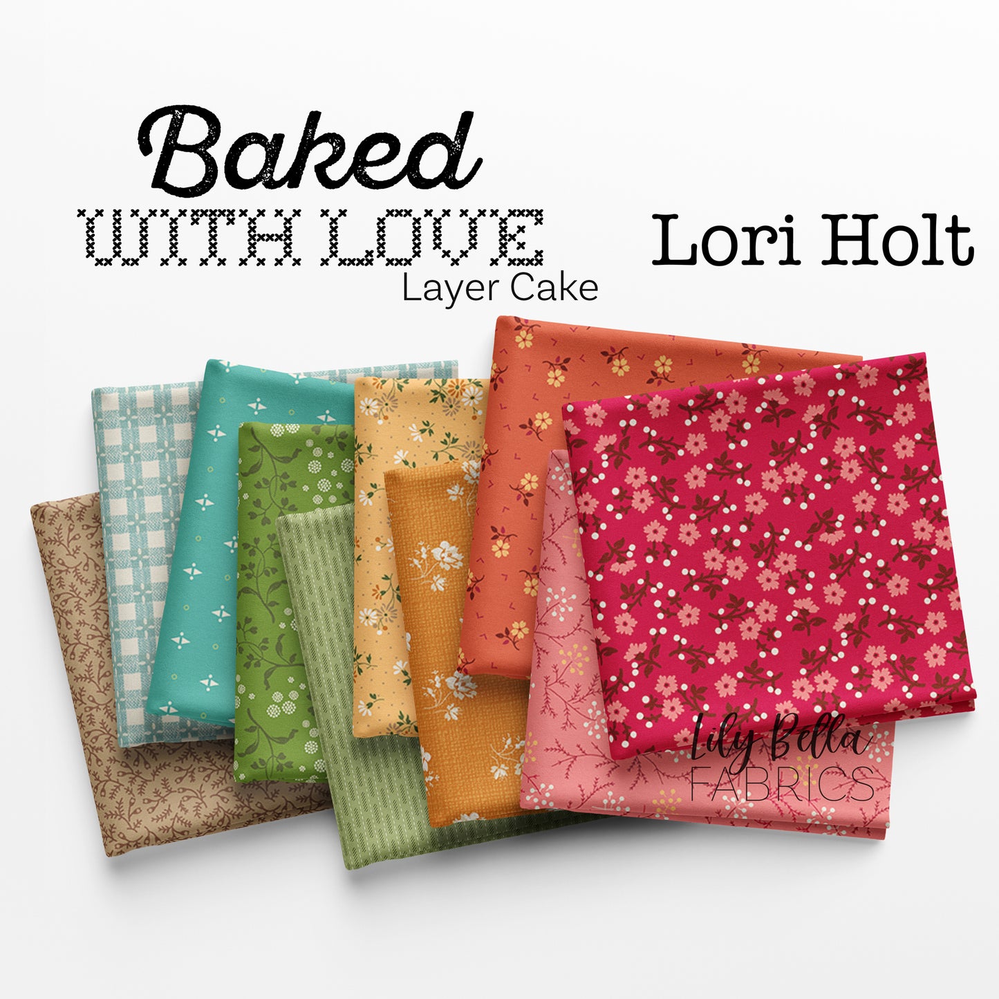 Baked with Love 10 Inch Stacker (42 pieces) by Lori Holt for Riley Blake Designs (10-17780-42)