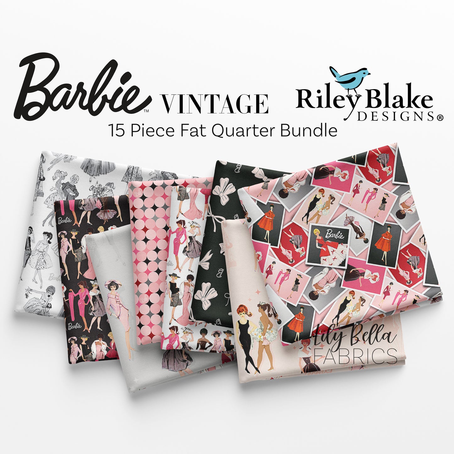 Barbie™ Vintage Fat Quarter Bundle (15 pieces) for Riley Blake Designs (FQ-16890-15)