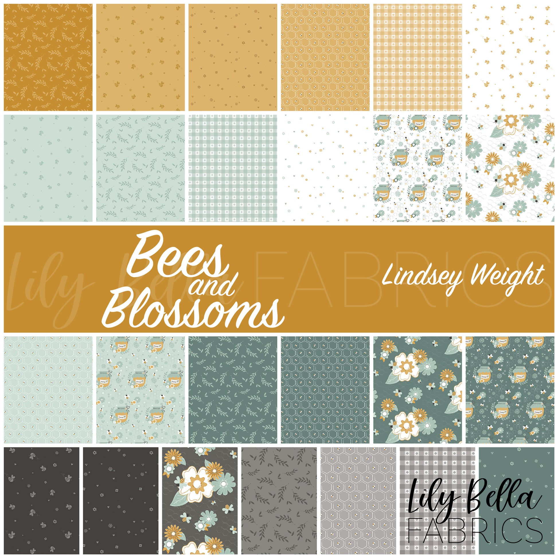 Bees and Blossoms Fabric Collection by Lindsey Weight for Riley Blake Designs at Lily Bella Fabrics