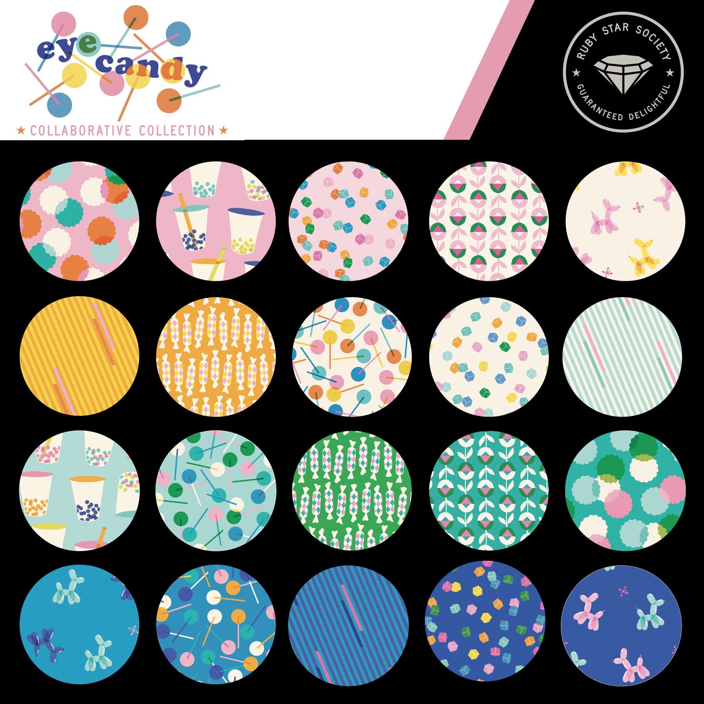 Eye Candy Fat Quarter Bundle (24 pcs) by Ruby Star Society Collaborative for Ruby Star Society