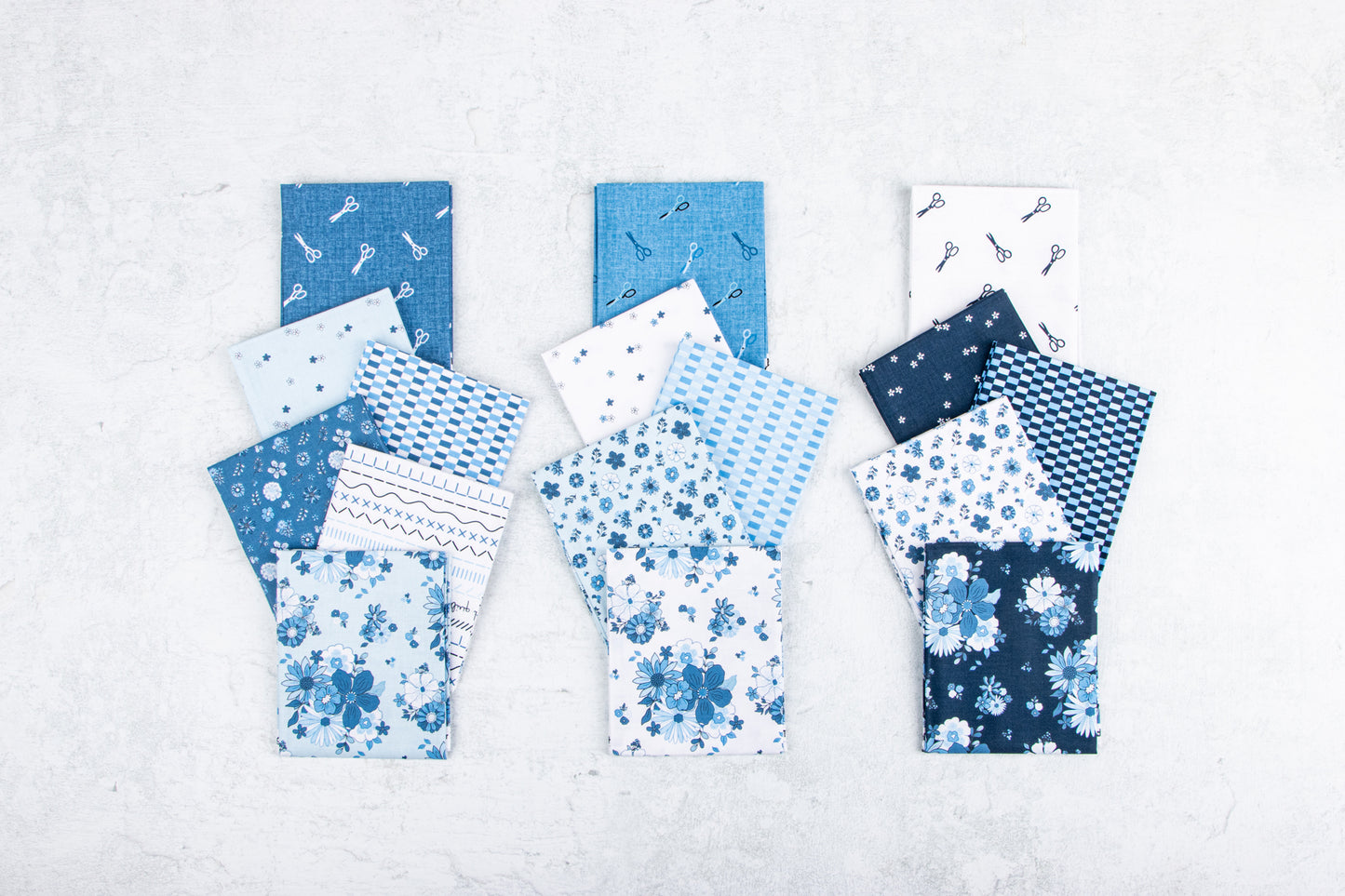 Blue Blooms and Threads Fabric Collection by Christopher Thompson for Riley Blake Designs at Lily Bella Fabrics