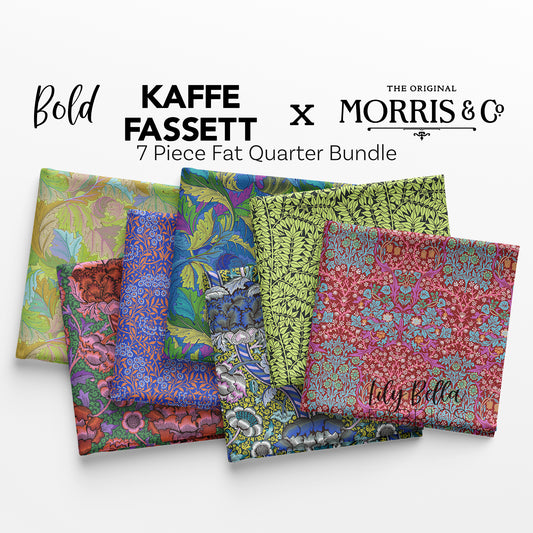 Bold - Kaffe Fassett x Morris and Co. Fat Quarter Bundle (7 pieces) for FreeSpirit (KFC.KXM.BOLD.7FQ)