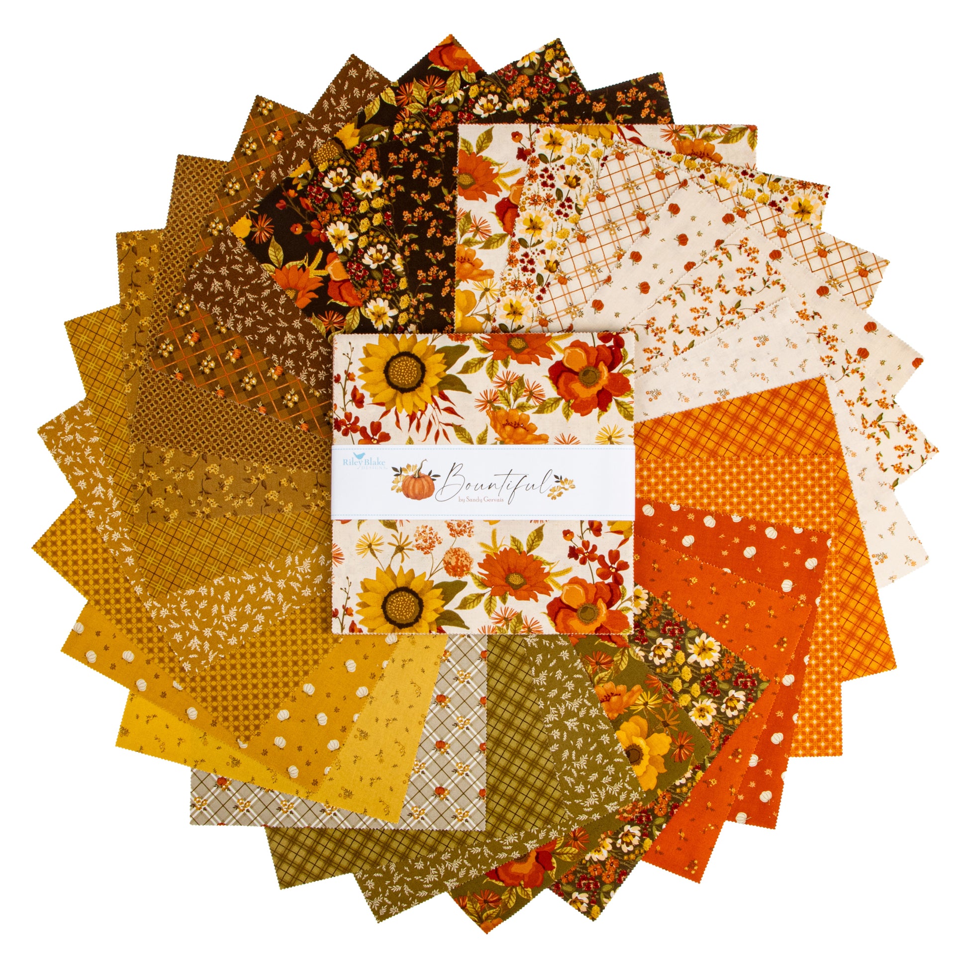 Bountiful 10 Inch Stacker (42 pieces) by Sandy Gervais for Riley Blake Designs (10-17860-42)