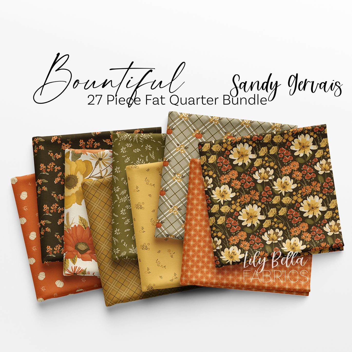 Bountiful Fat Quarter Bundle (27 pieces) by Sandy Gervais for Riley Blake Designs (FQ-17860-27)