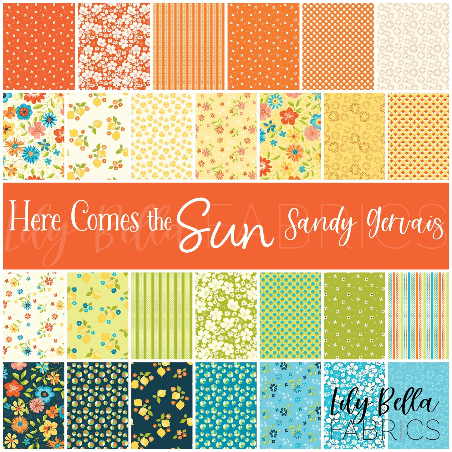 Here Comes the Sun Fat Quarter Bundle (27 pcs) by Sandy Gervais for Riley Blake