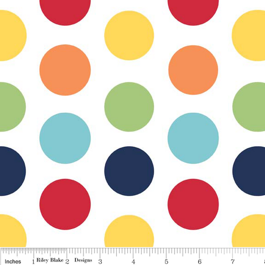 Large Dots in Rainbow - Fat Quarter - Cotton Dots by The RBD Designers for Riley Blake