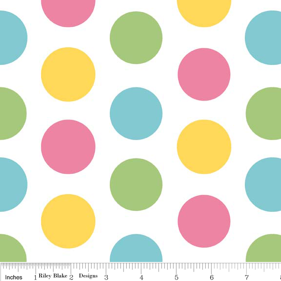 Large Dots in Girl - Fat Quarter - Cotton Dots by The RBD Designers for Riley Blake