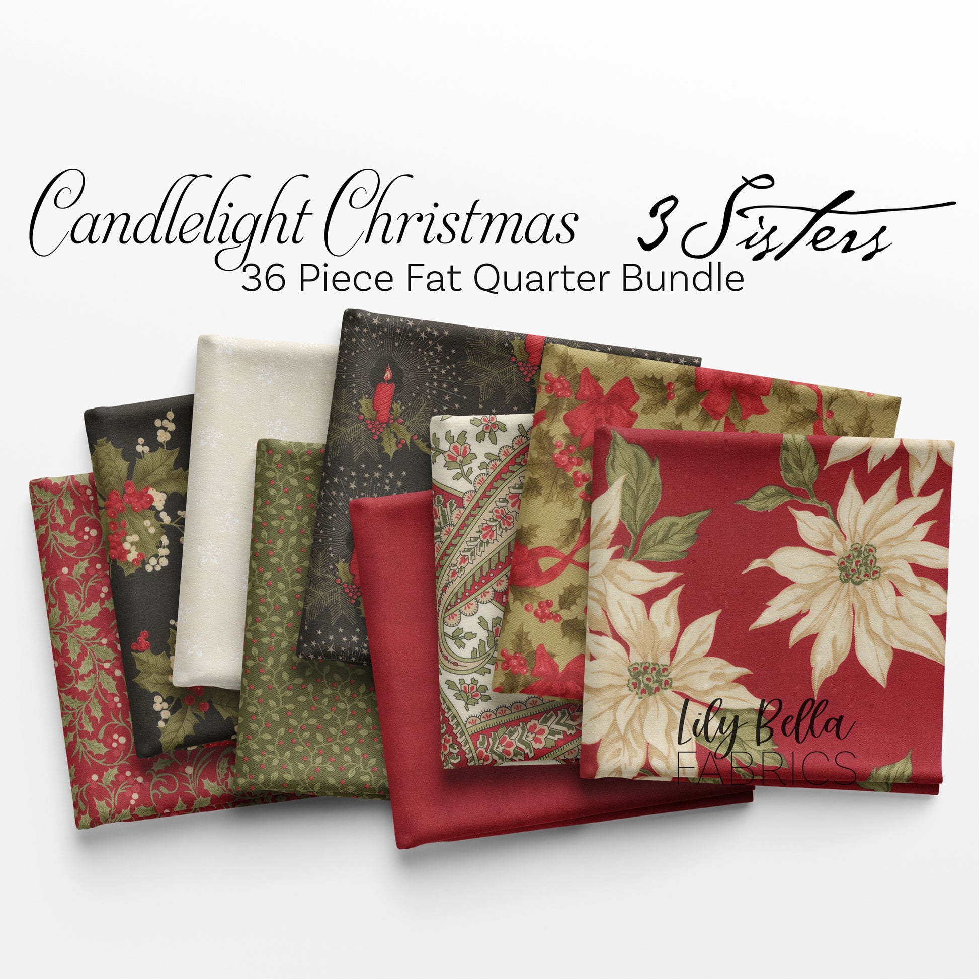 Candlelight Christmas Fat Quarter Bundle (36 pieces) by 3 Sisters for Moda (44420AB)