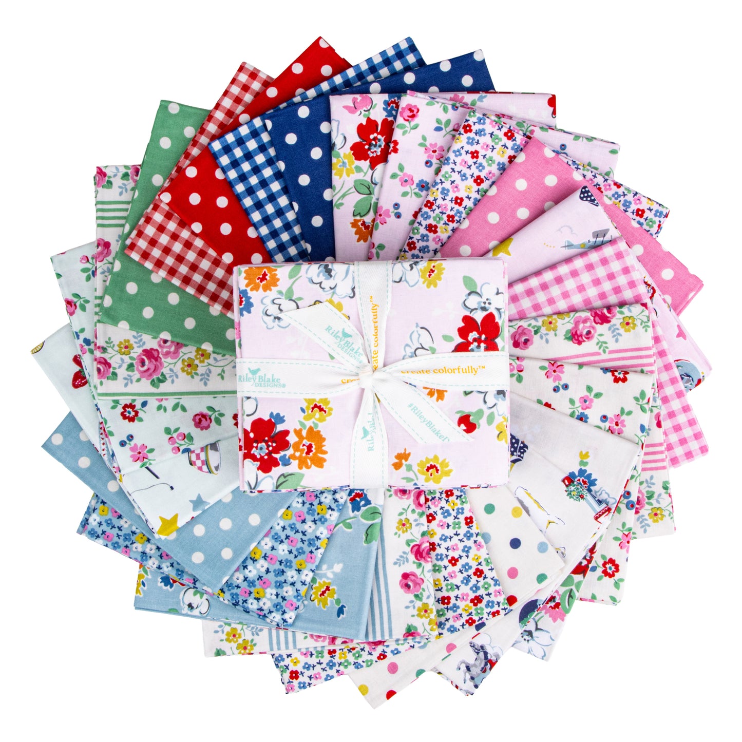 Cath Kidston Signature Collection Fat Quarter Bundle (24 pieces) by Riley Blake Designs (FQ-18370-24)