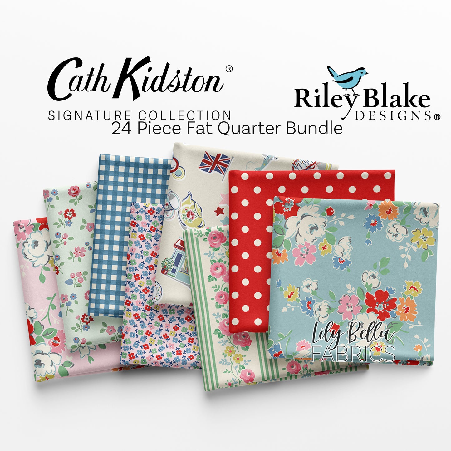 Cath Kidston Signature Collection Fat Quarter Bundle (24 pieces) by Riley Blake Designs for Riley Blake Designs (FQ-18370-24)