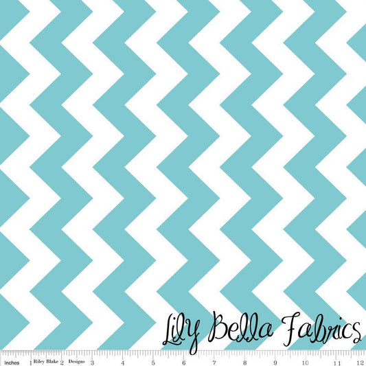 Medium Chevron in Aqua - 1/2 Yard - Chevron Cottons by The RBD Designers for Riley Blake