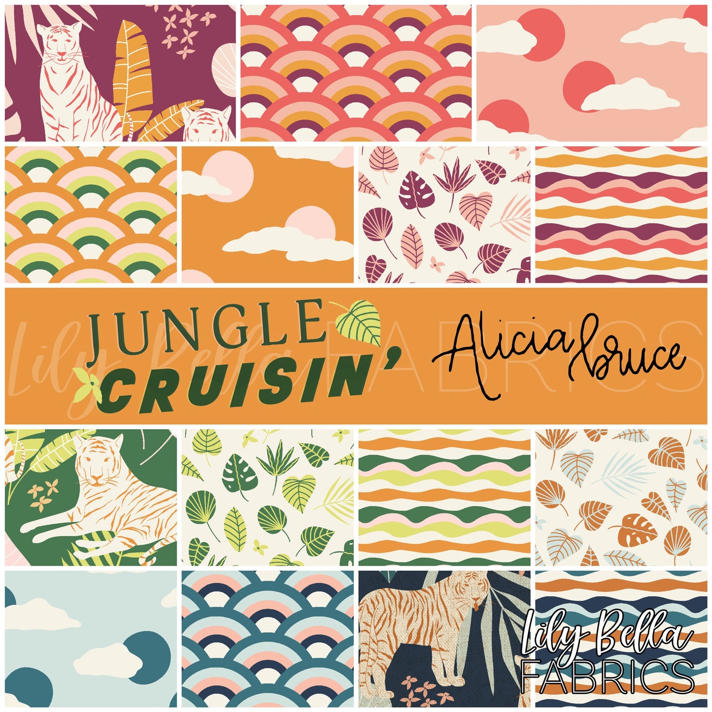 Jungle Cruisin' Fat Quarter Bundle (15 pcs) by Alicia Bruce for Cotton and Steel