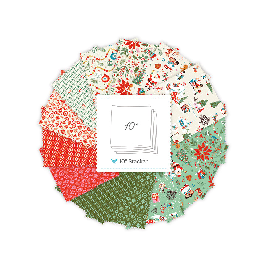 Christmas Cheer 10 Inch Stacker (42 pieces) by Shawn Wallace for Riley Blake Designs (10-19060-42)