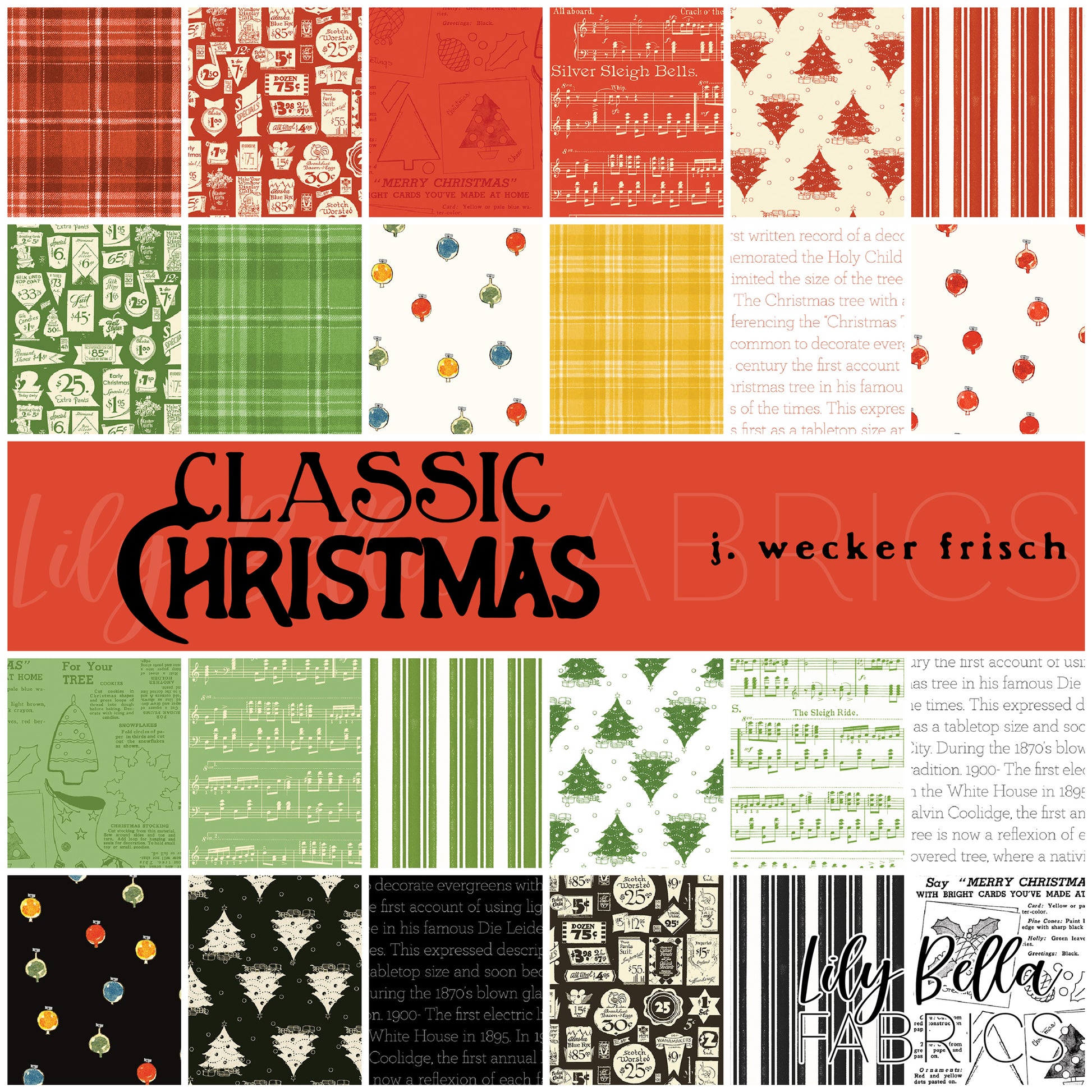 Classic Christmas Rolie Polie (40 pieces) by J. Wecker Frisch for Riley Blake Designs (RP-16280-40)