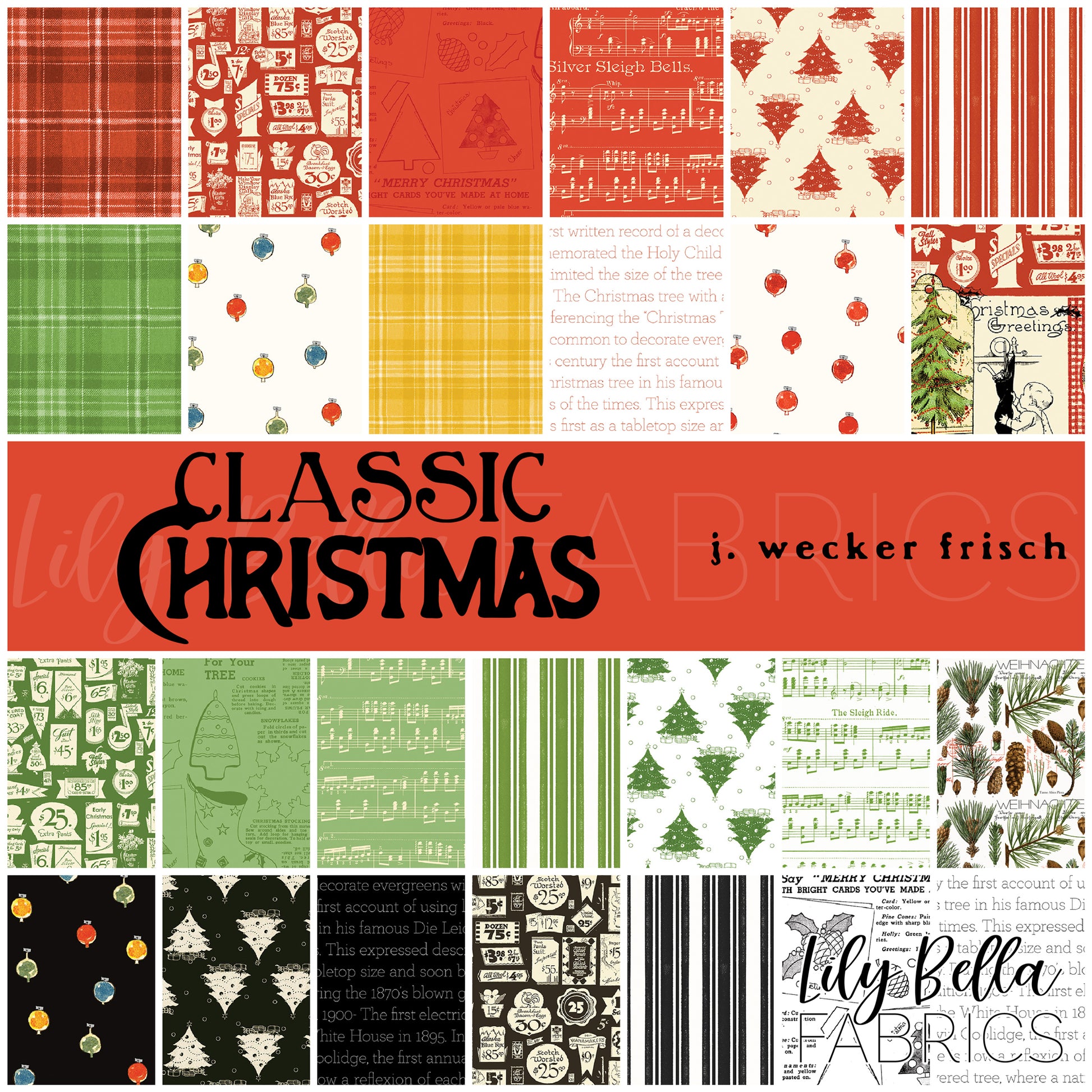Classic Christmas Fat Quarter Bundle (26 pieces) by J. Wecker Frisch for Riley Blake Designs (FQ-16280-26)