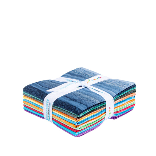 Color Fade Ombre Elementals Expressions Batiks Fat Quarter Bundle (11 pieces) by Riley Blake Designs (FQ-21201-11)