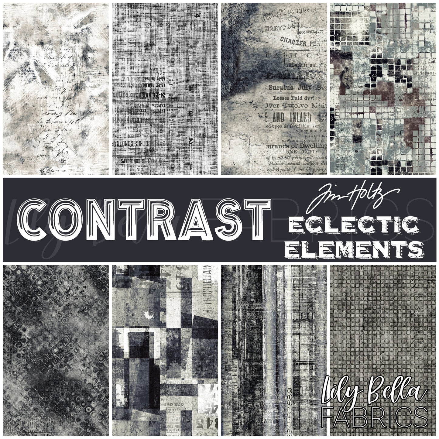 Contrast Fabric Collection by Tim Holtz Eclectic Elements for FreeSpirit Fabrics at Lily Bella Fabrics