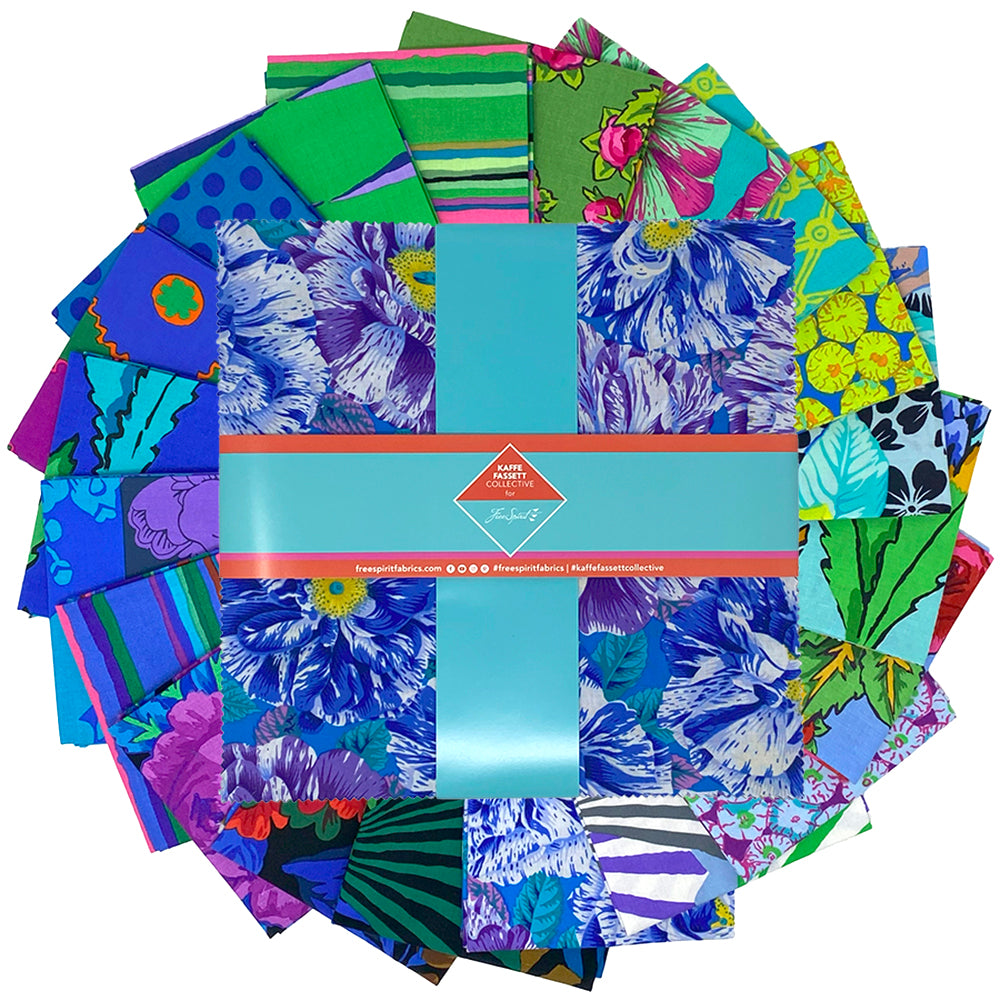 Cool - February 2026 10 Inch Charm Pack (42 pieces) by Kaffe Fassett Collective for FreeSpirit (FB610GP.FEB26COOL)