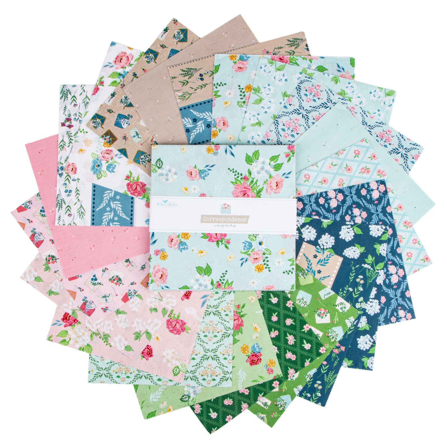 Correspondence 10 Inch Stacker (42 pieces) by Beverly McCullough for Riley Blake Designs (10-17560-42)