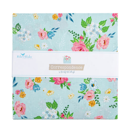Correspondence 10 Inch Stacker (42 pieces) by Beverly McCullough for Riley Blake Designs (10-17560-42)