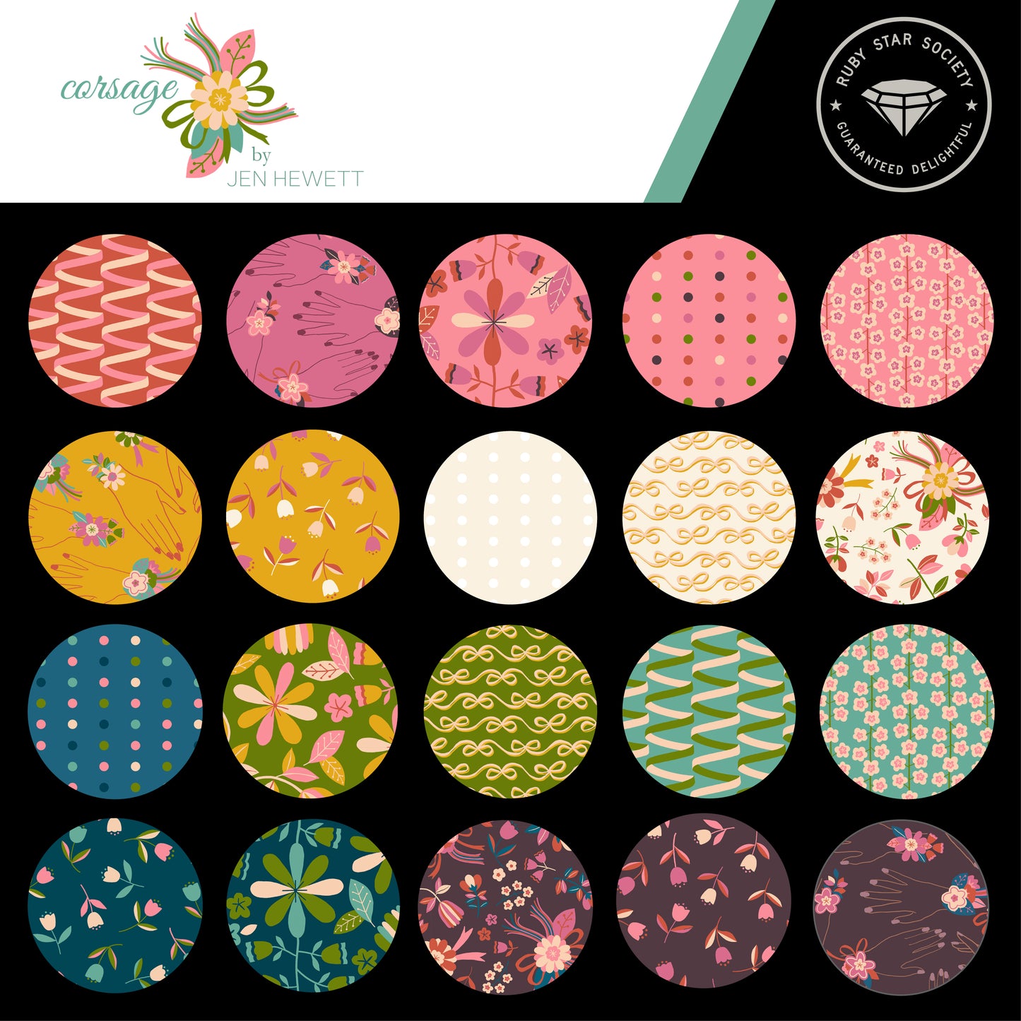 Corsage Fabric Collection by Jen Hewett for Ruby Star Society at Lily Bella Fabrics